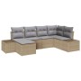 Conjunto de Sofá de Jardín Set de 6 Beige y gris de , Sofás de exterior - Ref: Foro24-3347130, Precio: 412,72 €, Descuento: %