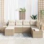 Juego de Sofá de Jardín de 6 Piezas con Cojines - Ratán Poliéster Beige de , Sofás de exterior - Ref: Foro24-3347131, Precio:...
