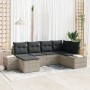 Set de Sofás de Jardín de 6 Piezas con Cojines en Poliratán Gris Claro de , Sofás de exterior - Ref: Foro24-3347132, Precio: ...