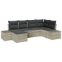 Set de Sofás de Jardín de 6 Piezas con Cojines en Poliratán Gris Claro de , Sofás de exterior - Ref: Foro24-3347132, Precio: ...