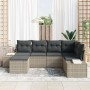Set de Sofás de Jardín de 6 Piezas con Cojines en Poliratán Gris Claro de , Sofás de exterior - Ref: Foro24-3347132, Precio: ...