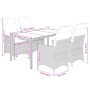 Set comedor de jardín 5 piezas con cojines ratán sintético gris en Conjuntos de jardín | Comprar online en Foru.es