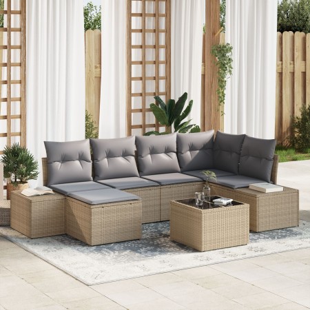 Conjunto de Sofás de Jardín Set de 7 Beige y gris de , Sofás de exterior - Ref: Foro24-3347140, Precio: 461,72 €, Descuento: %