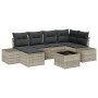 Conjunto de Sofás de Jardín de 7 Piezas con Cojines Gris Polirratán de , Sofás de exterior - Ref: Foro24-3347142, Precio: 491...