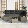 Conjunto de Sofás de Jardín de 7 Piezas con Cojines Gris Polirratán de , Sofás de exterior - Ref: Foro24-3347142, Precio: 491...