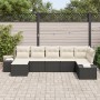 Conjunto de Sofá de Jardín de 7 Piezas con Cojines Negro Poliratán de , Sofás de exterior - Ref: Foro24-3347147, Precio: 420,...