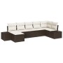 Set de Sofá de Jardín de 7 Piezas con Cojines Ratán Marrón de , Sofás de exterior - Ref: Foro24-3347148, Precio: 489,05 €, De...