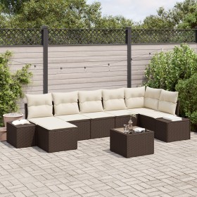 Conjunto de sofá de jardín de 7 piezas con cojines marrón de poliratán de , Sofás de exterior - Ref: Foro24-3347158, Precio: ...