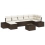 Conjunto de sofá de jardín de 7 piezas con cojines marrón de poliratán de , Sofás de exterior - Ref: Foro24-3347158, Precio: ...