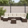 Conjunto de sofá de jardín de 7 piezas con cojines marrón de poliratán de , Sofás de exterior - Ref: Foro24-3347158, Precio: ...
