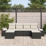 Conjunto de Sofás de Jardín de 6 Piezas con Cojines Negro de Ratán de Polietileno de , Sofás de exterior - Ref: Foro24-334716...