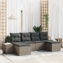 Conjunto de Sofá de Jardín de 6 Piezas con Cojines Gris Ratán Sintético de , Sofás de exterior - Ref: Foro24-3347169, Precio:...
