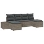 Conjunto de Sofá de Jardín de 6 Piezas con Cojines Gris Ratán Sintético de , Sofás de exterior - Ref: Foro24-3347169, Precio:...