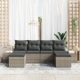 Conjunto de Sofá de Jardín de 6 Piezas con Cojines Gris Ratán Sintético de , Sofás de exterior - Ref: Foro24-3347169, Precio:...