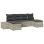 Conjunto de Sofá de Jardín de 6 Piezas con Almohadas Gris Claro Poliratán de , Sofás de exterior - Ref: Foro24-3347172, Preci...