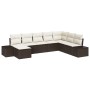 Set de sofá de jardín de 8 piezas con cojines marrón de ratán sintético de , Sofás de exterior - Ref: Foro24-3347178, Precio:...