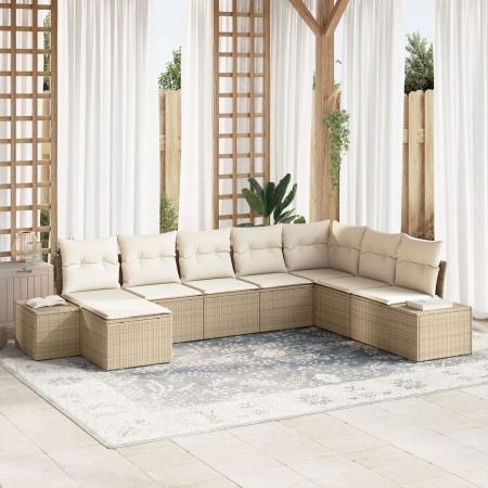 Conjunto de Sofá de Jardín Juego de 8 Beige y crema de , Sofás de exterior - Ref: Foro24-3347181, Precio: 541,45 €, Descuento: %
