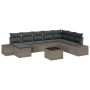 Conjunto de sofá de jardín 9 piezas Gris Ratán de , Sofás de exterior - Ref: Foro24-3347189, Precio: 564,51 €, Descuento: %