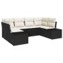 Conjunto de Sofá de Jardín de 6 Piezas con Cojines Negro Ratán Sintético de , Sofás de exterior - Ref: Foro24-3347197, Precio...
