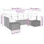 Conjunto de Sofá de Jardín de 6 Piezas con Cojines Negro Ratán Sintético de , Sofás de exterior - Ref: Foro24-3347197, Precio...