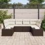 Juego de Sofá de Jardín Juego de 6 Marrón y crema de , Sofás de exterior - Ref: Foro24-3347198, Precio: 454,91 €, Descuento: %