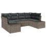 Juego de Sofá de Jardín Juego de 6 Gris Ratán de , Sofás de exterior - Ref: Foro24-3347199, Precio: 417,01 €, Descuento: %
