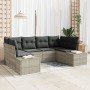 Juego de Sofá de Jardín de 6 Piezas con Cojines Gris Claro Ratán PE de , Sofás de exterior - Ref: Foro24-3347202, Precio: 460...