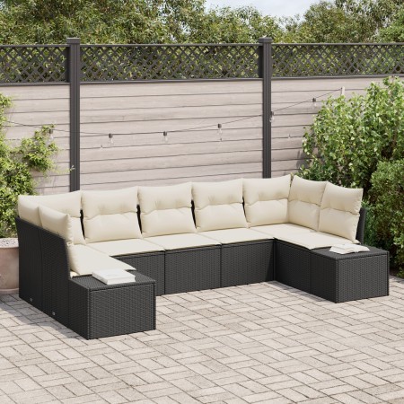 Juego de Sofá de Jardín de 7 Piezas con Cojines Negro Poliratán de , Sofás de exterior - Ref: Foro24-3347207, Precio: 460,18 ...