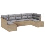 Juego de sofá de jardín de 7 piezas con cojines Beige Poliratán de , Sofás de exterior - Ref: Foro24-3347210, Precio: 510,04 ...