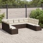 Conjunto de Sofá de Jardín Set de 9 Marrón y crema de , Sofás de exterior - Ref: Foro24-3347218, Precio: 628,89 €, Descuento: %