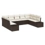 Conjunto de Sofá de Jardín Set de 9 Marrón y crema de , Sofás de exterior - Ref: Foro24-3347218, Precio: 628,89 €, Descuento: %