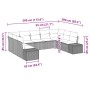 Conjunto de Sofá de Jardín Set de 9 Marrón y crema de , Sofás de exterior - Ref: Foro24-3347218, Precio: 628,89 €, Descuento: %