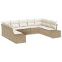 juego de sofá de jardín de 9 piezas con cojines beige de poliratán de , Sofás de exterior - Ref: Foro24-3347221, Precio: 619,...