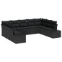 Set de Sofá de Jardín de 9 Piezas con Cojines Negro Ratán de Polietileno de , Sofás de exterior - Ref: Foro24-3347223, Precio...