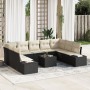 Conjunto de sofá de jardín de 9 piezas con cojines marrón poliratán de , Sofás de exterior - Ref: Foro24-3347227, Precio: 594...