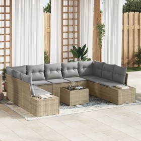 Juego de Sofás de Jardín Set de 10 Beige y gris Ratán Polietileno de , Sofás de exterior - Ref: Foro24-3347230, Precio: 626,2...