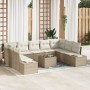 Juego de Sofá de Jardín Conjunto de 10 Beige y crema Ratan, tela de , Sofás de exterior - Ref: Foro24-3347231, Precio: 669,31...