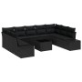 Conjunto de Sofá de Jardín Set de 10 Negro Ratán, Poliéster, Acero de , Sofás de exterior - Ref: Foro24-3347233, Precio: 646,...