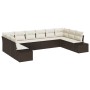 Conjunto de Sofá de Jardín de 10 Piezas con Cojines Marrón Ratán Polibi de , Sofás de exterior - Ref: Foro24-3347238, Precio:...