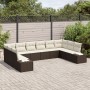 Conjunto de Sofá de Jardín de 10 Piezas con Cojines Marrón Ratán Polibi de , Sofás de exterior - Ref: Foro24-3347238, Precio:...