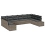 Juego de Sofá de Jardín de 10 Piezas con Cojines Ratán Gris de , Sofás de exterior - Ref: Foro24-3347239, Precio: 634,54 €, D...