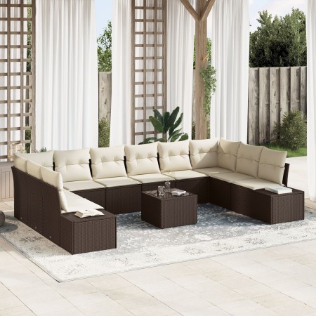 Juego de Sofá de Jardín de 10 Piezas con Cojines Gris Poliratán de , Sofás de exterior - Ref: Foro24-3347248, Precio: 741,84 ...