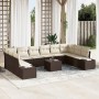 Juego de Sofá de Jardín de 10 Piezas con Cojines Gris Poliratán de , Sofás de exterior - Ref: Foro24-3347248, Precio: 741,84 ...