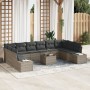 Juego de Sofás de Jardín de 10 piezas con Cojines Negro de Poliratán de , Sofás de exterior - Ref: Foro24-3347249, Precio: 68...