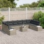 Juego de Sofá de Jardín de 11 piezas con Cojines Gris Ratán Poliéster de , Sofás de exterior - Ref: Foro24-3347252, Precio: 7...