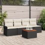 Juego de Sofás de Jardín de 5 Piezas con Cojines Negro Poliratán Acacia de , Sofás de exterior - Ref: Foro24-3347257, Precio:...