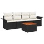 Juego de Sofás de Jardín de 5 Piezas con Cojines Negro Poliratán Acacia de , Sofás de exterior - Ref: Foro24-3347257, Precio:...
