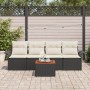 Juego de Sofás de Jardín de 5 Piezas con Cojines Negro Poliratán Acacia de , Sofás de exterior - Ref: Foro24-3347257, Precio:...