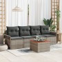 Conjunto de Sofá de Jardín de 5 Piezas con Cojines Gris Poliratán Acacia de , Sofás de exterior - Ref: Foro24-3347258, Precio...