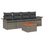 Conjunto de Sofá de Jardín de 5 Piezas con Cojines Gris Poliratán Acacia de , Sofás de exterior - Ref: Foro24-3347258, Precio...